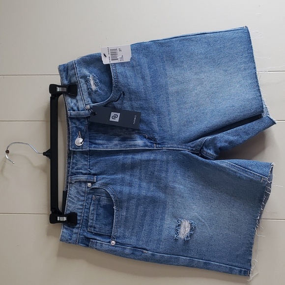 Numero Tulum High Rise Relaxed Mid Thigh Shorts Vintage Blue 27 - Picture 1 of 6